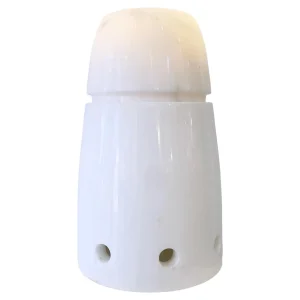 Mid Century Marble Table Lamp in White