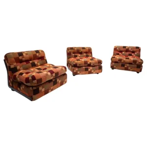 Set of 3 Mid Century "Amanta" Armchairs by Mario Bellini