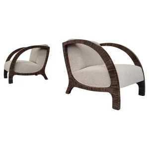 Pair of Belgian Art Deco Style Club Chairs