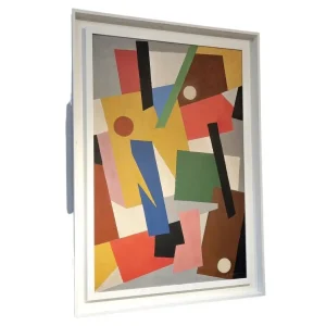 Colorful Abstract Oil on Canvas by Armilde Dupont