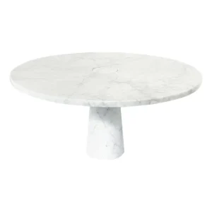 Mid Century White Marble Dining Table by Angelo Mangiarotti