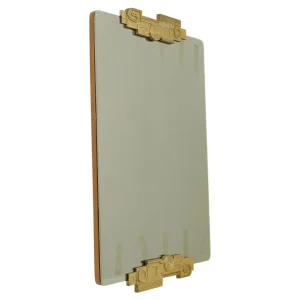 Mid Century Italian Smoked Grey Mirror by Luciano Frigerio
