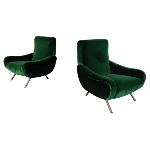 Pair of Mid Century "Lady" Armchairs by Marco Zanuso for Arflex