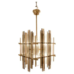 Mid Century Modern Glass Suspension Light by Sciolari