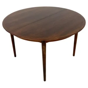 Mid Century Modern Round Extendable Dining Table
