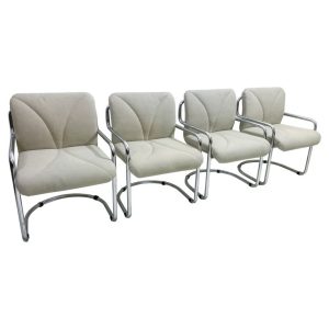 Set of 4 Mid Century Tubular Armchairs by Guido Faleschini