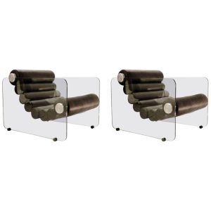 Pair of "Hyaline" Armchairs by Fabio Lenci