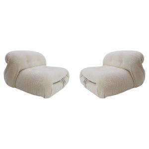1970's Pair of Mid-Century "Soriana" Lounge Chairs by Afra & Tobia Scarpa for Cassina