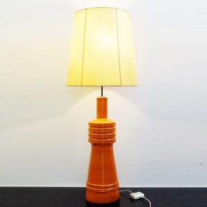 1950's Mid Century Ceramic Orange Lamp