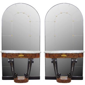 1930's Pair of Art Deco Consol Tables