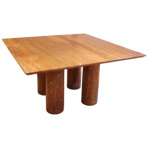 Mid-Century Travertine Dining Table
