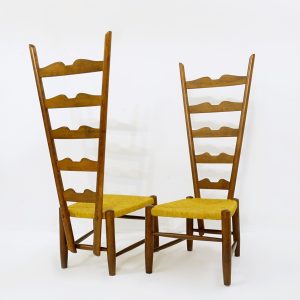 Pair of tall mid Century Chairs by Gio Ponti