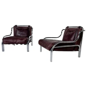 Mid-Century Pair of "Stringa" Armchairs by Gae Aulenti, 1962