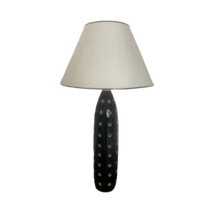 Mid Century Black Ceramic Large Table Lamp