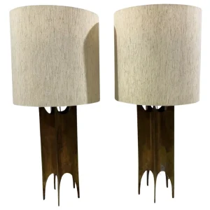 Pair of Brutalist Table Lamps in the Style of Maurizio Tempestini, Italy, 1970s