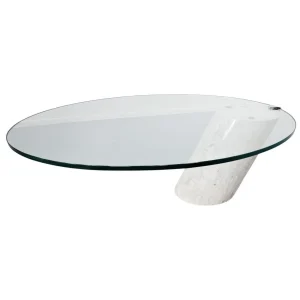 Model K1000 Travertine & Glass Coffee Table By Team Form
