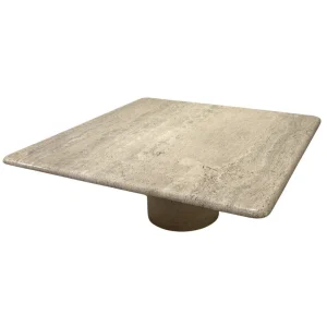 Square Travertine Coffee Table by Angelo Mangiarotti for Up & Up, Italy, 1970s
