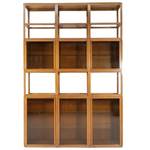 Mid-Century Modern Shelves, Wood and Glass