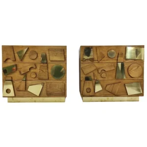 Contemporary Chest of Drawers, Wood and Brass, Italy - Sold Individually