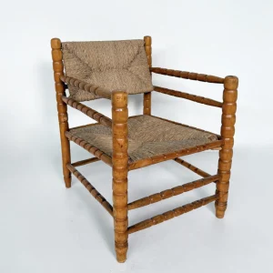 Armchair in the style of Charles Dudouyt, Hand-turned Wood Wood