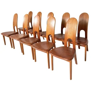 Mid-Century Set of 10 Scandinavian chairs