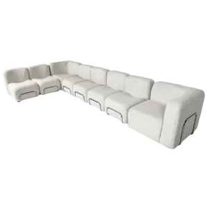 Mid-Century Modern Modular Sofa, Fabric and Chrome, 1970s - New Upholstery