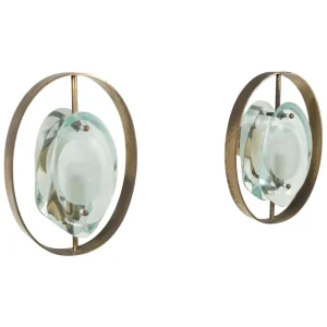 Pair of Wall Lights Mod N°2240 by Max Ingrand for Fontana Arte, 1960s