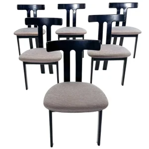 Mid-century Modern Set of 6 Chairs in the style of Luigi Vaghi, 1960s