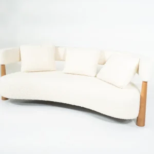 Contemporary Bean Shaped Sofa, White Upholstery, Italy