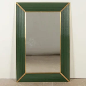 Contemporary Olive Green Glass Mirror