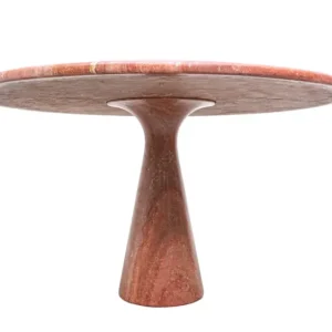Mid-Century Red Travertine Dining by of Angelo Mangiarotti, Italy, 1970s