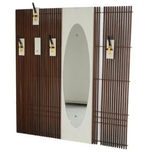 Mid-Century Coat Rack with Integrated Mirror, Italy, 1970s