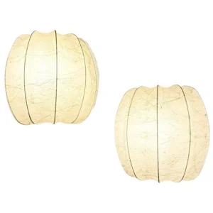 Pair of Cocoon Wall Lights, Italy, 1970s