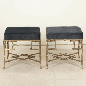 Pair of contemporary french bronze stools