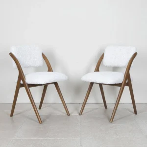 Set of six contemporary italian mid-century style dining chairs