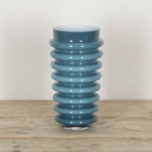 Contemporary Italian Venetian turquoise glass vase