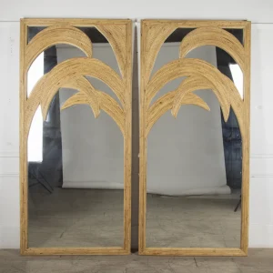 Pair of Mid-Century Style French Bamboo Mirrors
