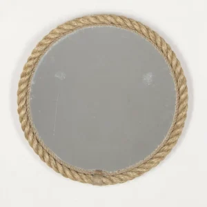 Contemporary Mid-Century Style Round Rope Mirror
