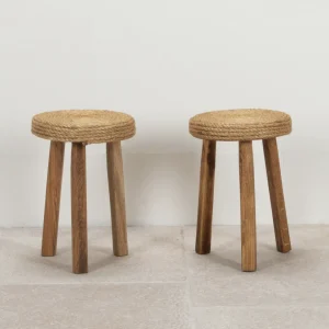 Pair of Contemporary French Rope Stools