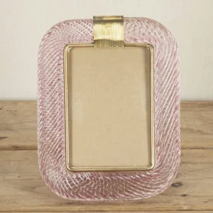 Contemporary Rose Murano Glass Photo Frame