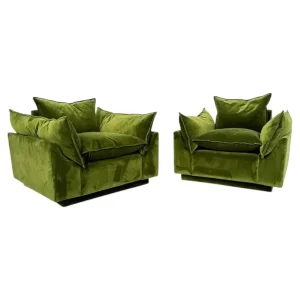 Pair of Green Armchairs "Cado" by Gunnar Gravesen and David Lewis Divano for ICF