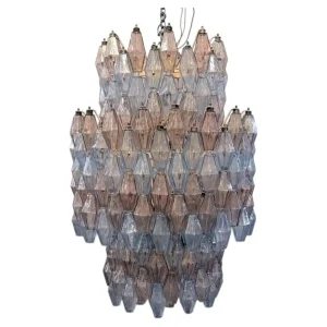 Mid-Century Murano Chandelier "Polyhedr" by Carlo Scarpa for Venini, Italy