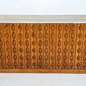 Contemporary Sideboard, Wood and Travertine, Italy
