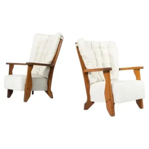 Pair of Armchairs Monsieur/ Madame by Guillerme and Chambron for Votre Maison
