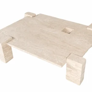 Contemporary Travertine Coffee Table.