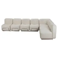 Mid-Century Modern Modular Sofa, Fabric and Chrome, 1970s