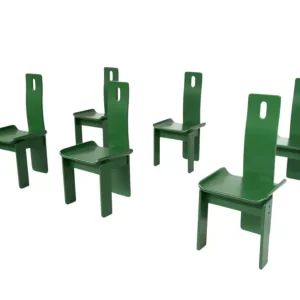 Set of 6 Green Diago Chairs by Edoardo Landi for Nikol, 1970s