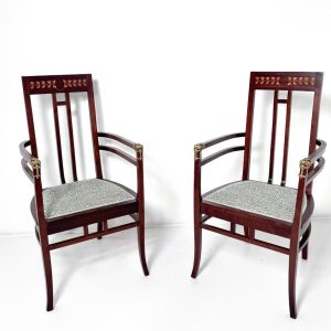 Pair of Art Nouveau Chairs by Carlo Zen, Italy, 1900s
