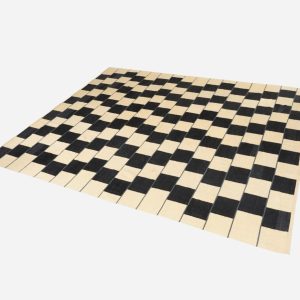 Large Handwoven Kilim, Back and White pattern, 1970s