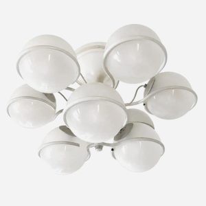 White Chandelier Mod. 2042-9 by Gino Sarfatti for Arteluce, Italy, 1960s